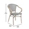 Merrick Lane Mael Stacking Thonet Bistro Style Chair with Arms, Textilene Seat, and Bamboo Finished Metal Frame for Indoor/Outdoor Use